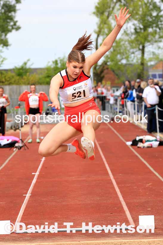 Womens Under-17s Long Jump, 2023 North Eastern Track and Field Champs., Middlesbrough Sports Village, Middlesbrough. Photo: David T. Hewitson/Sports for All Pics